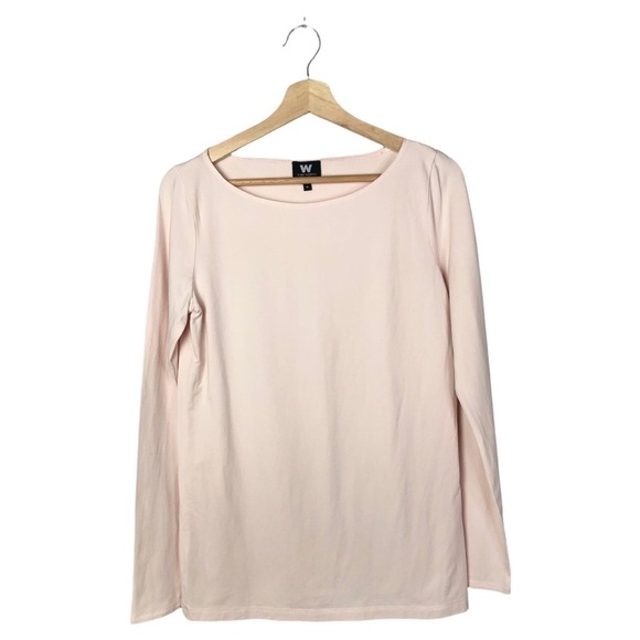Worthington Light Pink Boat Neck Long Sleeve T-Shirt M - Picture 1 of 4